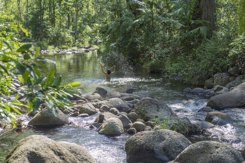 cooling down in the creek